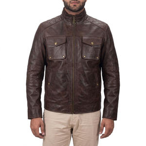 Ventes en gros de vestes en cuir d'agneau véritable pour hommes KADIA, imperméables et coupe-vent, manteaux d'hiver en cuir pour hommes, vestes de motard personnalisées - Product Image 1