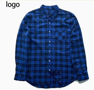 เสื้อเชิ้ตผ้าสักหลาดลายสก็อตสีดำแขนยาวขายส่ง รับทำโลโก้ตามสั่ง เสื้อเชิ้ตผ้าสักหลาดสีต่างๆ สำหรับผู้ชาย - Product Image 1