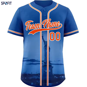 Custom Baseball <b>Jersey</b> Mens Short Sleeve Team Uniform 100% Polyester Printed <b>Sports</b> <b>Jersey</b> - Product Image 4