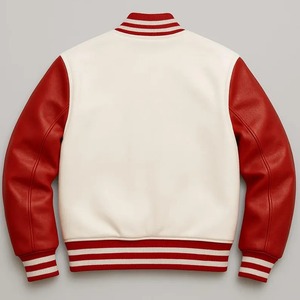 Chaqueta de Béisbol Juvenil Unisex de Marca de Moda con Parches Bordados de Cuero, Cuello Alto, para Invierno, con Letras Frontales, Estilo Urbano - Product Image 5