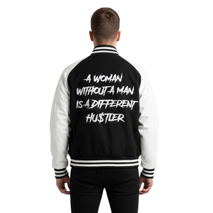 Chaqueta universitaria de poliéster con logotipo personalizado al por mayor para hombre, tipo bomber, con cierre de botones, bolsillos y letras estilo Letterman, para béisbol. - Product Image 5