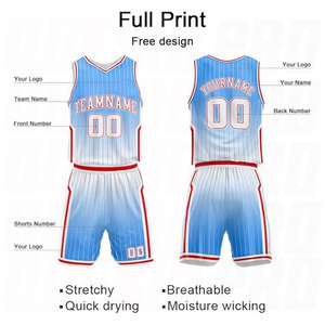 Ensembles de maillots de basket-ball personnalisés en polyester respirant avec logo imprimé, uniforme de basket-ball, dernier modèle de maillot de basket-ball, vêtements de sport d'équipe - Product Image 3