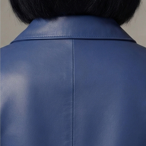 OEM Manufacturer Women <b>Leather</b> <b>Blazer</b> Slim Fit Streetwear Soft PU <b>Leather</b> <b>Jackets</b> Ladies Genuine <b>Leather</b> <b>Blazer</b> - Product Image 5