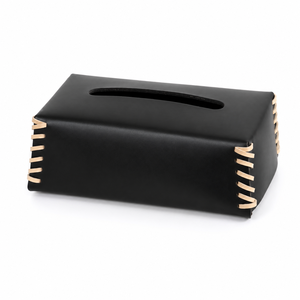 Boîte à mouchoirs en cuir rectangulaire, porte-serviettes, distributeur de serviettes pour la décoration de table à la maison, logo personnalisé, OEM, étui à mouchoirs - Product Image 2