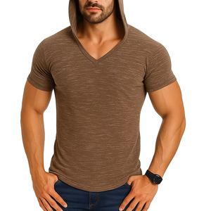 Camisetas Personalizadas con Logotipo de Alta Calidad para Hombre, Cuello Redondo, Estilo Deportivo, Ropa Tejida, Prendas de Calidad OEM - Product Image 4