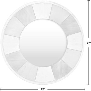 Espejo de Pared de Madera Envejecida Estilo Vintage, Acabado Blanco Teal, Espejo Decorativo para Sala de Estar, Dormitorio, Decoración del Hogar, Suministro al por Mayor - Product Image 3