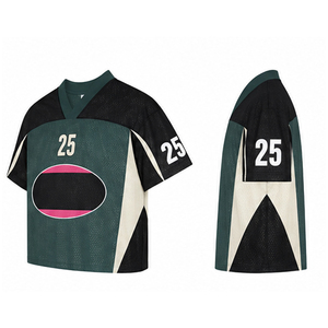 Jersey de Hockey sobre Hielo Unisex Verde y Negro con Cuello en V, Número 25, Sublimado, de Malla, Manga Corta, Transpirable, Corte Regular, para Adultos - Product Image 6