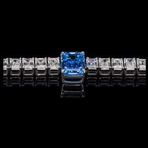 Collier de mariage de luxe unisexe en or blanc plaqué platine et rhodium, pierres d'ambre naturelles taille brillant couleur D, certifiées IGI, 14 carats - Product Image 2