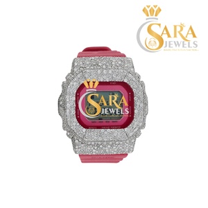 Reloj de diamante moissanita más vendido con correa de caucho y acabado brillante para hombres y mujeres disponible a precio de fábrica. - Product Image 1