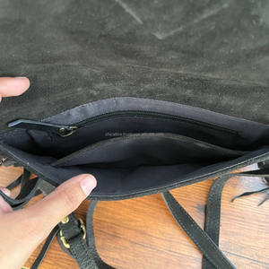 Women's Hand Tooled Cow Hair Leather Purse with Nylon Lining Custom Logo Flower Decoration Ins Style Sling Bag with Women's Logo - Product Image 6