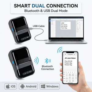 <span class=keywords><strong>Imprimante</strong></span> d'étiquettes thermiques portable <span class=keywords><strong>Bluetooth</strong></span> JR220B avec impression mobile sans fil pour l'expédition, les codes-barres, les autocollants et l'emballage alimentaire - Product Image 5