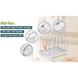 Adjustable GS02SS 7.7 Deep 12 Inch <b>Bakeware</b> Organizer Pot Lid Holder Rack for Pots Cake Molds Cutting Boards Mats Cookware - Product Image 5