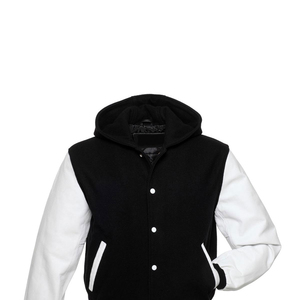 Chaqueta Varsity con Capucha Unisex de Invierno con Parches Bordados Personalizados, Tejido Chenille 100% Lana, Estilo Urbano - Product Image 2