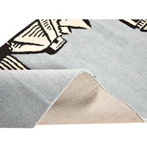 Alfombra de Lana Moderna Hecha a Mano con Diseño de Monumentos Mundiales Famosos, Fondo Gris Monocromático Global - Product Image 4