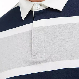 T-shirt de rugby en coton pour homme, couleur personnalisée, respirant, à manches longues, style classique - Product Image 4