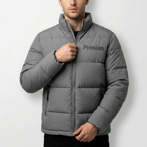 Men's Hooded Puffer Jacket Winter Quilted <b>Bubble</b> <b>Coat</b> Lightweight Zip Up OEM Manufacturer Low MOQ - Product Image 1