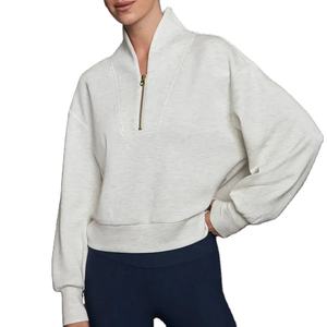 Sudaderas de Invierno para Mujer, Manga Larga, Cierre de Cremallera de 1/4, 100% Algodón, Venta al Por Mayor, Fabricantes de Ropa, Sudaderas Personalizadas - Product Image 1