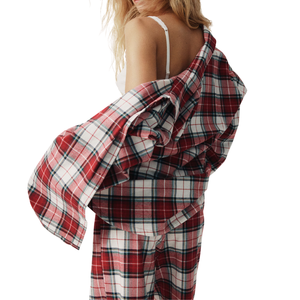 Conjunto de Pijama Casual de Dos Piezas de Franela de Algodón para Mujer, para Todas las Temporadas, Ropa de Dormir ODM, Transpirable y de Secado Rápido - Product Image 3