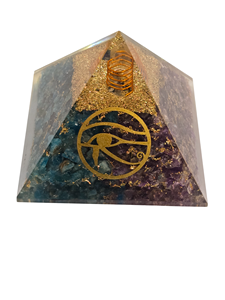 Gemstone Handmade <b>Orgonite</b> Amethyst Eye Of Horus <b>Pyramid</b> With Charge Crystal Point for Meditation Buy From Amayra Crystal Export - Product Image 1