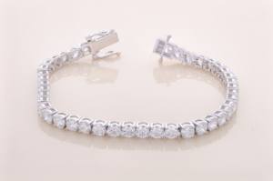 Pulsera de diamantes de corte brillante redondo de 10.37 quilates, oro macizo de 18 quilates en blanco, rosa y amarillo, joyería de lujo para mujer - Product Image 2