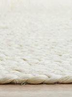Tapis ovale blanc en jute pour intérieur, tapis en fibres naturelles durables pour salle à manger, chambre, entrée