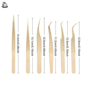 Ensemble de pinces à cils en acier inoxydable Ryzer Studio, 1 pièce, pointe incurvée et pointue, outils de beauté pour extensions de cils, maquillage et outils - Product Image 2