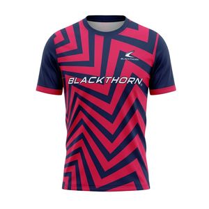 Breathable 100% <b>Polyester</b> Anti-Bacterial Quick Dry Crew Neck Sports Sublimation Transfer Print Striped Soccer <b>T</b>-<b>shirt</b> Custom - Product Image 1