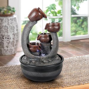 Fuente de Agua de Mesa para Interiores de 15.7 Pulgadas con Luces LED y Bomba para Decoración del Hogar y la Oficina - Product Image 4