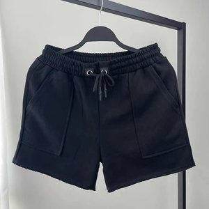 Shorts décontractés en coton pour hommes, taille élastique, cordon de serrage, poches, coupe ample, confortables, shorts streetwear d'été - Product Image 5