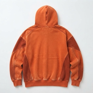 Sudadera con Capucha Oversize de Forro Polar Naranja para Hombre, Estilo Urbano, con Bolsillo Canguro, Ropa Deportiva Casual, Personalización de Marca, Venta al por Mayor - Product Image 2