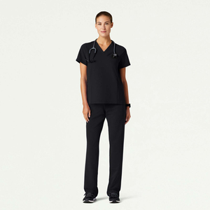 Summer Customized Women High Quality Medical Uniforms White Short Sleeve Breathable Nurse Hospital <b>Scrubs</b> <b>Sets</b> - Product Image 1