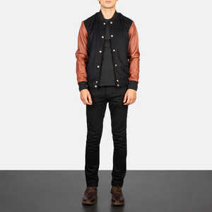 Blousons universitaires pour homme, style Varsity Letterman, en laine et cuir, broderie personnalisée, coupe ajustée ou oversize, style bomber tendance - Product Image 6