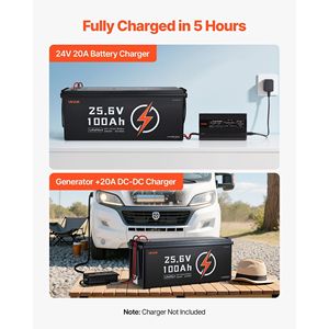 Batería de Litio LiFePO4 de 24V 100Ah de Ciclo Profundo para RV, Campers, Motores de Arrastre, Uso Marino, con BMS de 50A Integrado, Protección contra Bajas Temperaturas, Más de 4000 Ciclos - Product Image 6