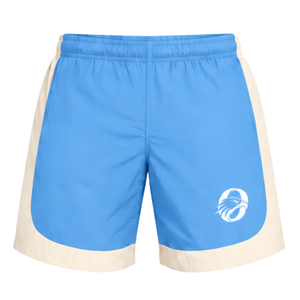 Mens Sky Blue Neutral Nylon Quarter Zip <b>Hoodie</b> Shorts Set Colorblock Lightweight Athletic Training <b>Running</b> Casual Outfit - Product Image 5
