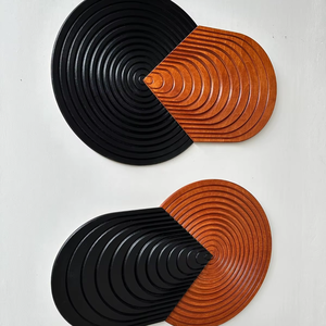 งานตกแต่งผนังทรงกลมทันสมัย ดีไซน์หรูหรา ทำจากไม้ สำหรับตกแต่งบ้านสไตล์โมเดิร์น ติดผนังสูง - Product Image 1