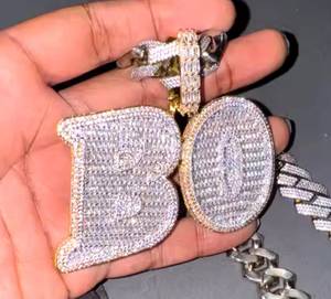 Personalized Name Pendant <b>Necklace</b> With 12mm Cuban Link Chain Custom <b>Initial</b> Letter Jewelry For Hip Hop Fashion And Birthday - Product Image 2
