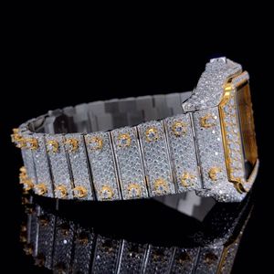 Reloj de Lujo Estilo Hip Hop con Caja de Aleación, Movimiento de Cuarzo, Esfera de 40 mm, Cristal, Correa de 20 mm, Diamantes Moissanite Cultivados en Laboratorio VVS - Product Image 3
