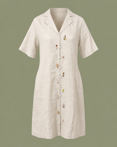 Vestido Casual de Verano Corto de Algodón Dulce Natural con Bordado Floral Tejido - Product Image 3