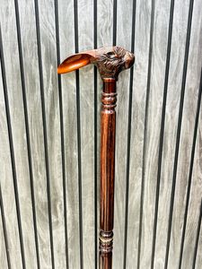 Bastón Plegable de Madera de Palisandro con Acabado Antiguo y Mango de Conejo - Product Image 1