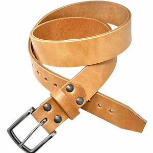 Ceinture en cuir véritable personnalisée de haute qualité avec logo personnalisé pour hommes, style classique décontracté, boucle à ardillon en alliage de zinc personnalisée - Product Image 4