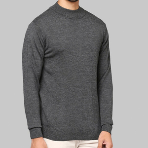 T-shirt décontracté à manches longues et col montant pour homme, 100 % coton, coupe oversize, fabrication OEM - Product Image 2