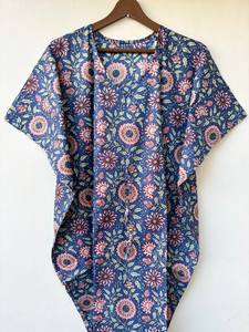 Robe Kaftan en Coton à Imprimé Tropical pour Femme, Tenue Décontractée d'Été, Paréo de Plage, Vêtement de Détente - Product Image 4