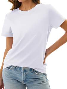 T-shirt essentiel pour femme grande taille, maille légère, surface douce, respirant, extensible, coupe confortable, toucher lisse, mouvements quotidiens, forme fraîche - Product Image 5