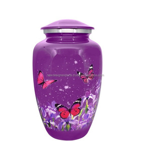 โกศโลหะรูปผีเสื้อสำหรับผู้ใหญ่พร้อมถุงกำมะหยี่สำหรับขี้เถ้า - Product Image 1