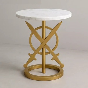 Table d'appoint ronde en verre doré à prix d'usine abordable pour anniversaires et mariages - Product Image 1