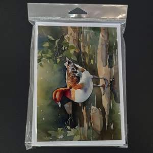 Cartes à lettres vierges fantaisie format A7 (5x7) avec motif canard roux, lot de 8 avec enveloppes, modèle D0100HAS4FU - Product Image 3