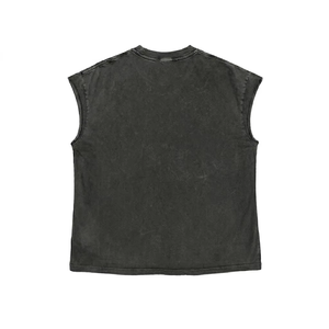 Débardeur personnalisé avec impression graphique, 100% coton jersey, tissu doux, style vintage, sans manches, t-shirt unisexe, confort optimal, vente en gros OEM - Product Image 2