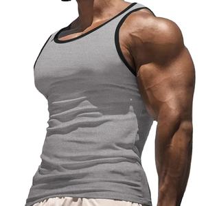 Camiseta sin mangas de punto para hombre de poliéster/algodón, servicio OEM, ropa casual duradera, proveedor mayorista, chaleco deportivo para gimnasio, compra al por mayor - Product Image 1