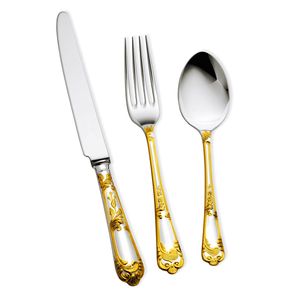 Juego de cubiertos de metal con acabado en cobre de diseño para restaurantes de inspiración vintage y decoración del hogar. - Product Image 2
