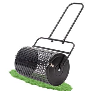 24-Inch Powder Coated Steel Mesh Basket Topdreh Compost Spreader for Lawn Garden Peat Moss Roller Double Fertilizer Spreader - Product Image 3